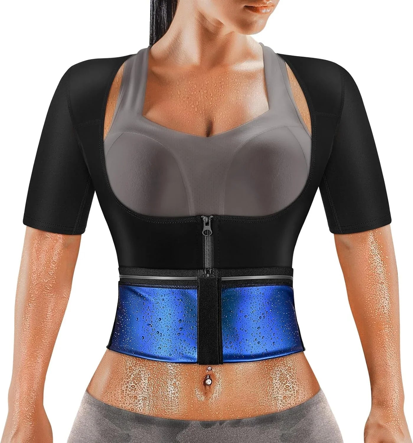 Gilet sauna femme noir effet sudation intense