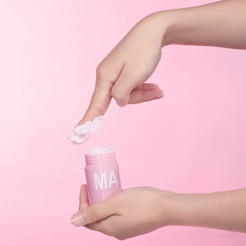 Masque nettoyant pour le visage en stick de 40 g aux extraits de thé vert et de rose – Nettoyant hydratant en profondeur, resserre les pores, élimine les points noirs, régule la production de sébum