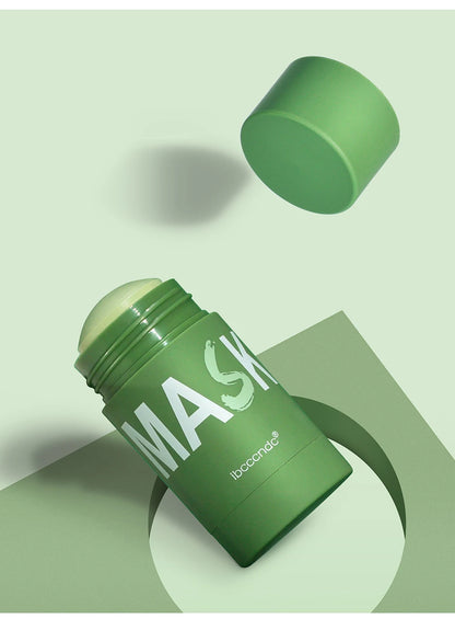 Masque nettoyant pour le visage en stick de 40 g aux extraits de thé vert et de rose – Nettoyant hydratant en profondeur, resserre les pores, élimine les points noirs, régule la production de sébum
