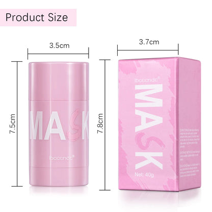 Masque nettoyant pour le visage en stick de 40 g aux extraits de thé vert et de rose – Nettoyant hydratant en profondeur, resserre les pores, élimine les points noirs, régule la production de sébum