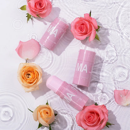 Masque nettoyant pour le visage en stick de 40 g aux extraits de thé vert et de rose – Nettoyant hydratant en profondeur, resserre les pores, élimine les points noirs, régule la production de sébum