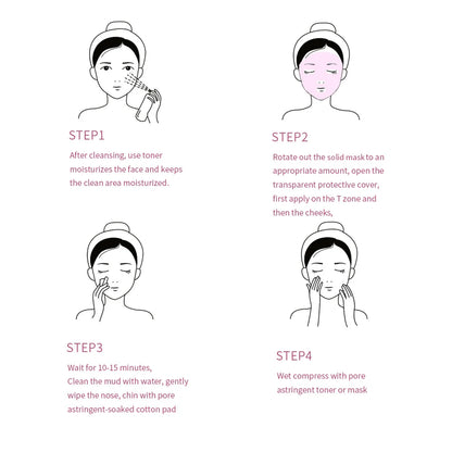 Masque nettoyant pour le visage en stick de 40 g aux extraits de thé vert et de rose – Nettoyant hydratant en profondeur, resserre les pores, élimine les points noirs, régule la production de sébum