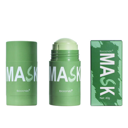Masque nettoyant pour le visage en stick de 40 g aux extraits de thé vert et de rose – Nettoyant hydratant en profondeur, resserre les pores, élimine les points noirs, régule la production de sébum