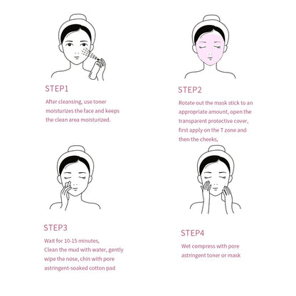 Masque nettoyant pour le visage en stick de 40 g aux extraits de thé vert et de rose – Nettoyant hydratant en profondeur, resserre les pores, élimine les points noirs, régule la production de sébum