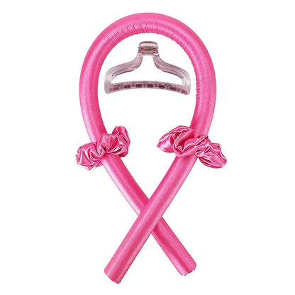Boucleur sans chaleur Origosana rose rouge pour créer des boucles naturelles sans abîmer les cheveux