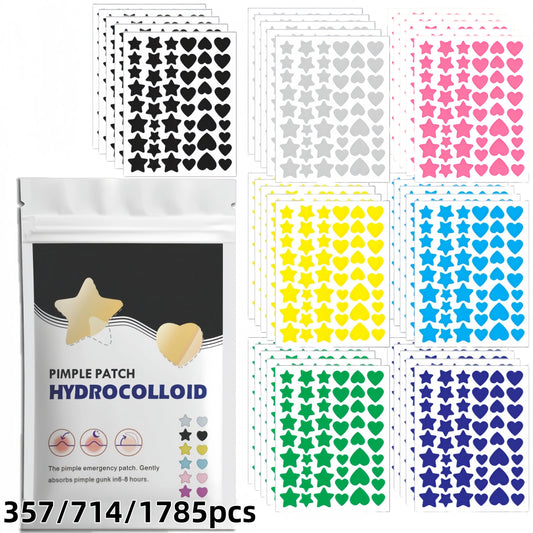 Patchs anti-boutons étoiles et cœurs multicolores Origosana pour le visage