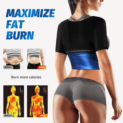 Gilet sauna femme noir effet sudation intense