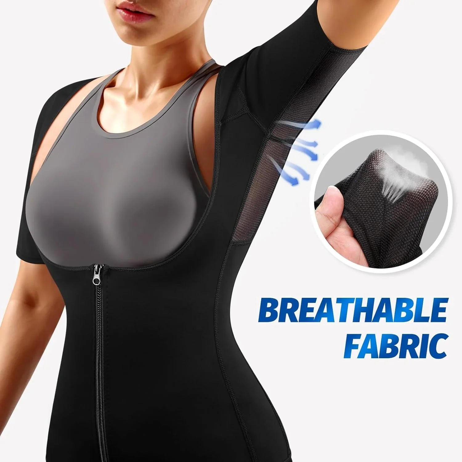 Gilet sauna femme noir effet sudation intense